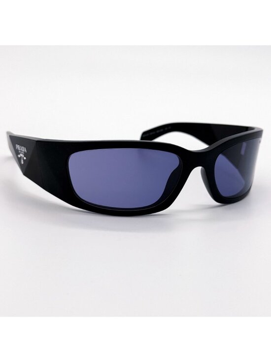 NEW PRADA SUNGLASSES PRA19S 1BO40G BLACK/BLUE UNISEX EYEWEAR PR A19S, SPR A19S